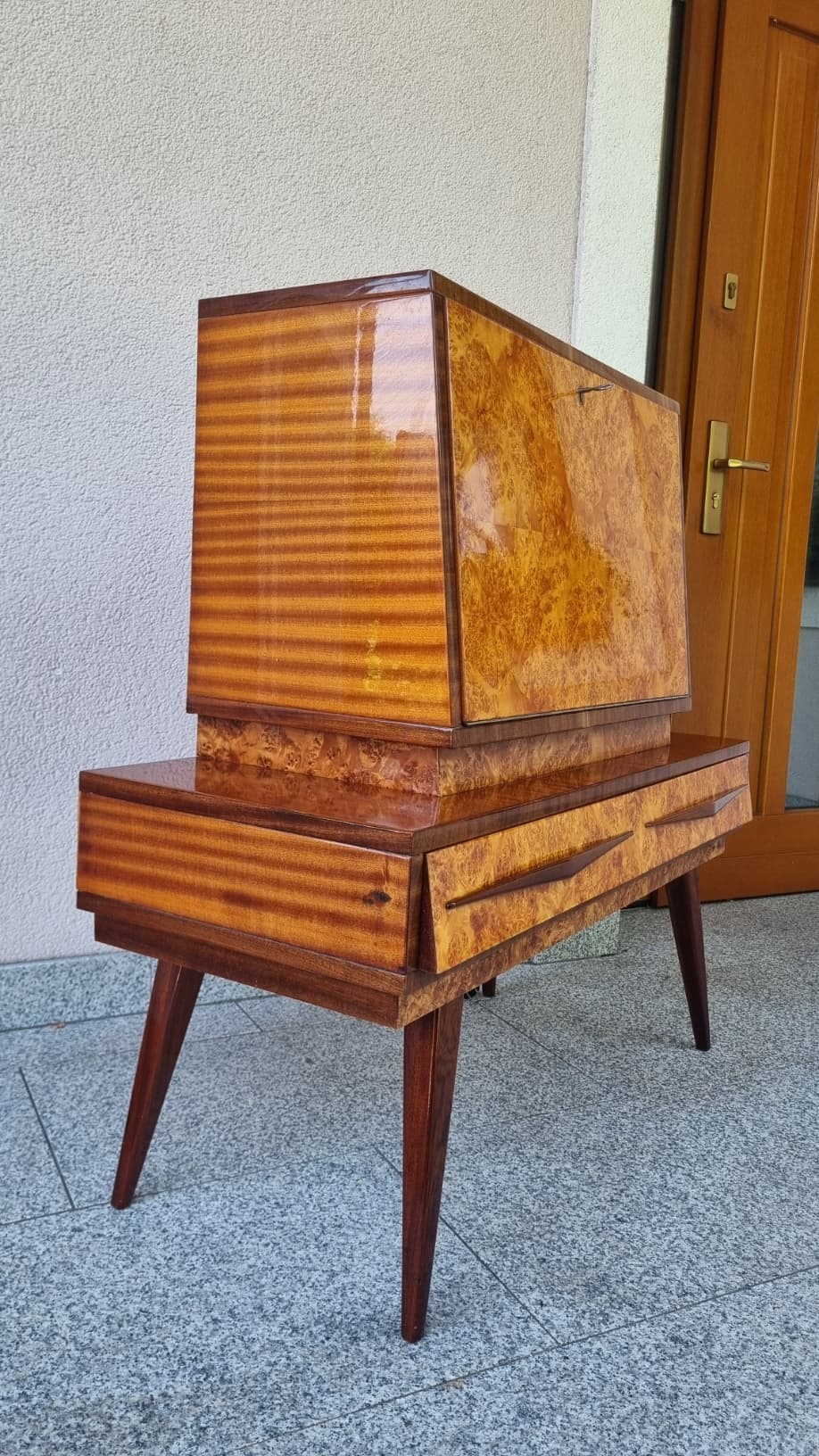 Barek, czeczot brązowy, drewno, Polska, lata 60. - 356251