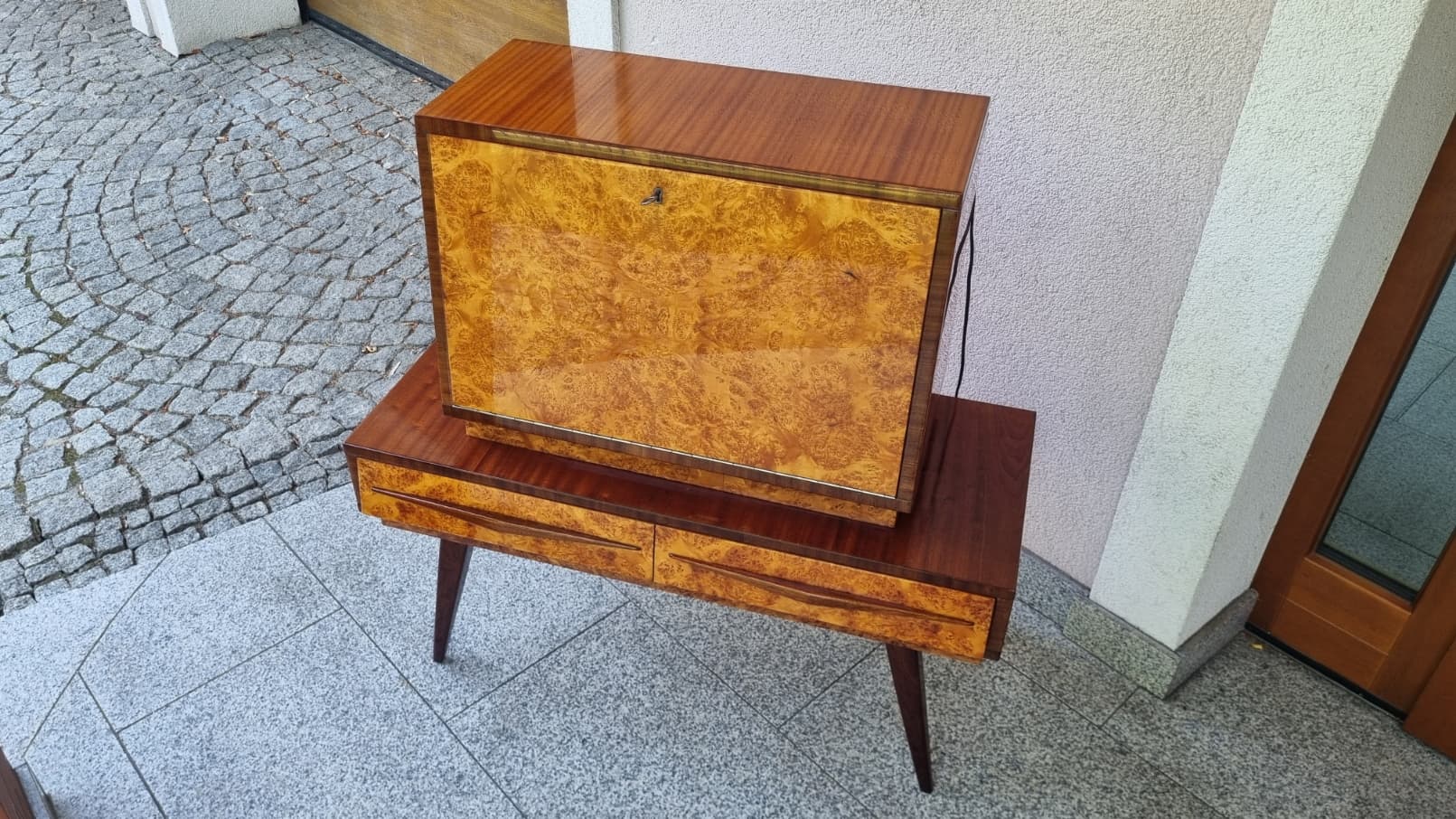 Barek, czeczot brązowy, drewno, Polska, lata 60. - 356250