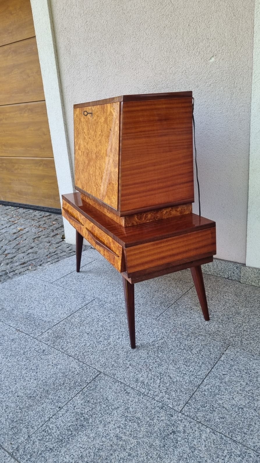 Barek, czeczot brązowy, drewno, Polska, lata 60. - 356243