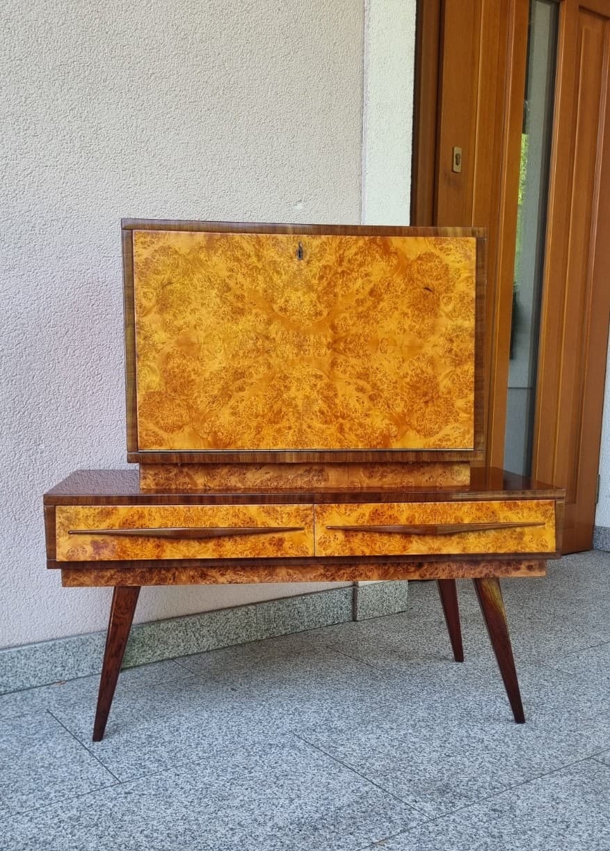 Barek, czeczot brązowy, drewno, Polska, lata 60. - 356241