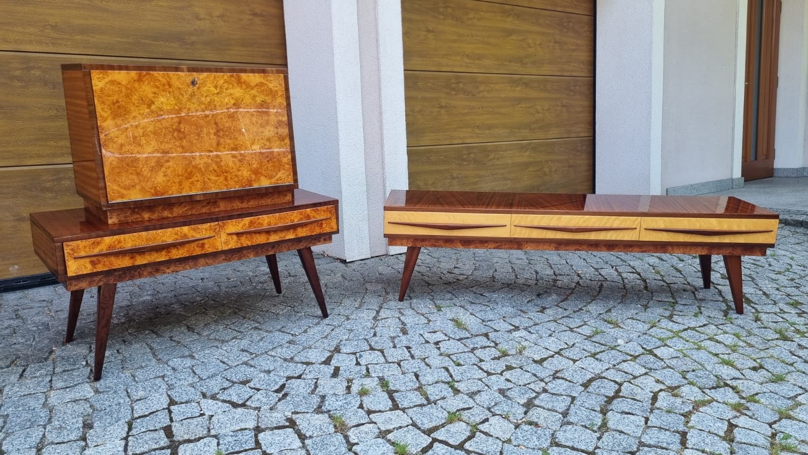 Barek, czeczot brązowy, drewno, Polska, lata 60. - 356252