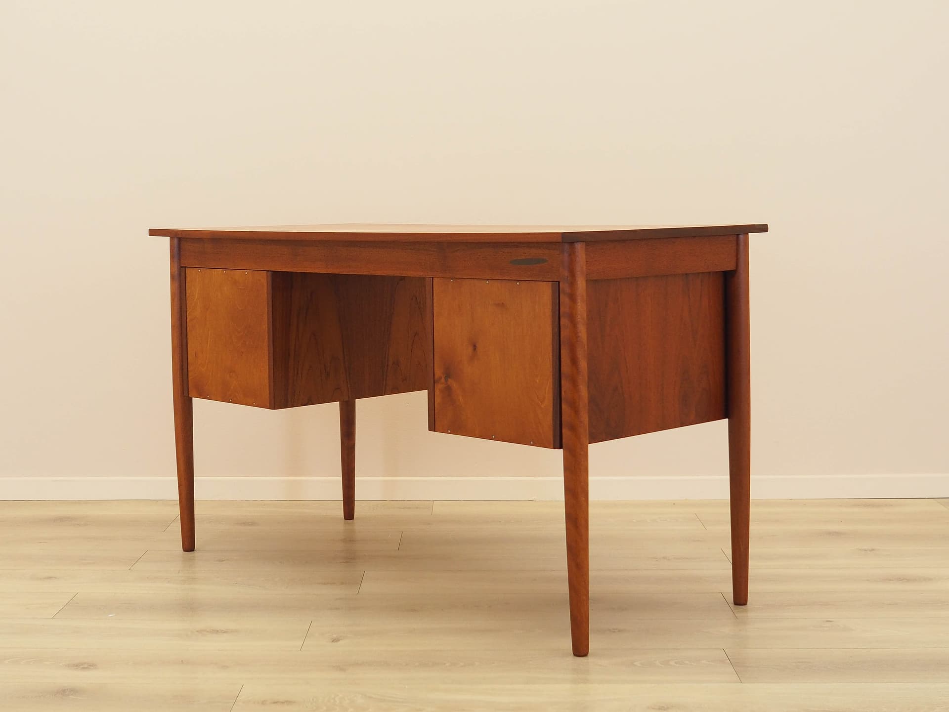 Desk, brown teak, Denmark, 1970s. - 356300