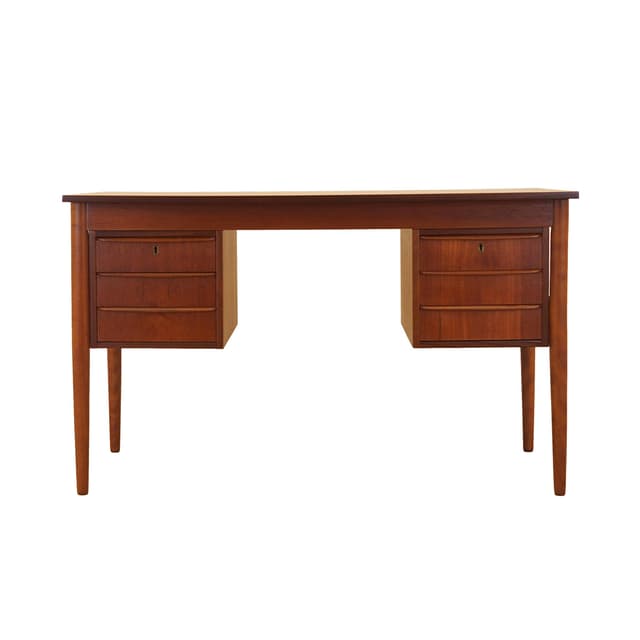 Desk, brown teak, Denmark, 1970s. - DIMENSION