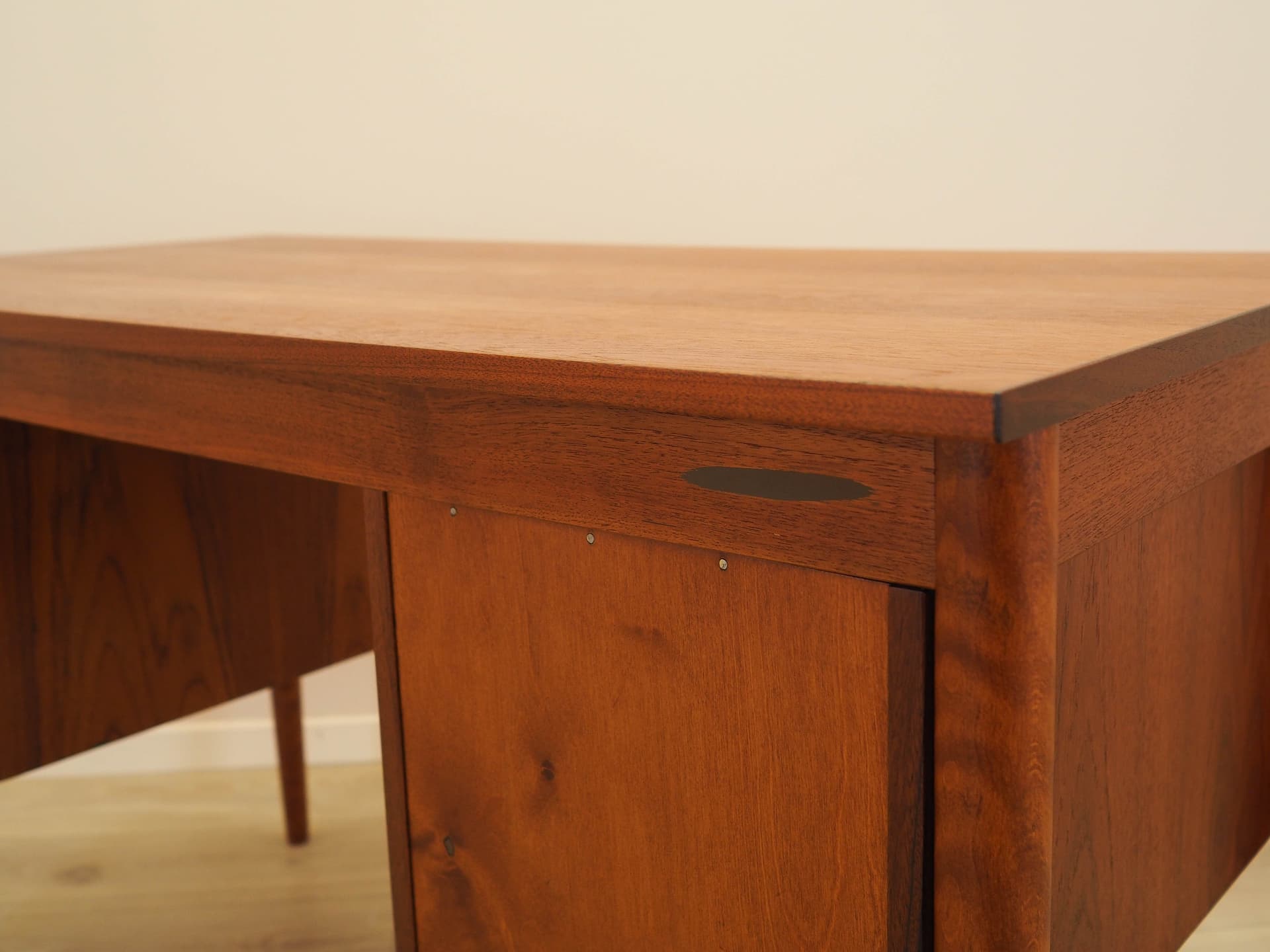 Desk, brown teak, Denmark, 1970s. - 356301