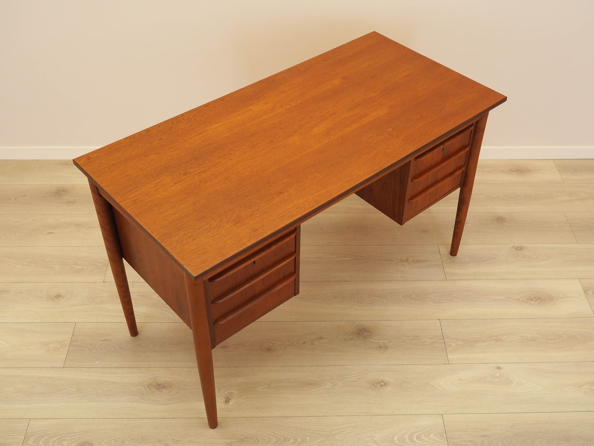 Desk, brown teak, Denmark, 1970s. - 356293