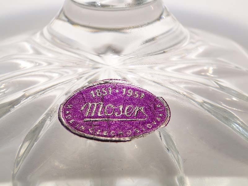 Wazon kryształowy, oroplastyczny złoty, Moser, Czechy, lata 50. - 356337