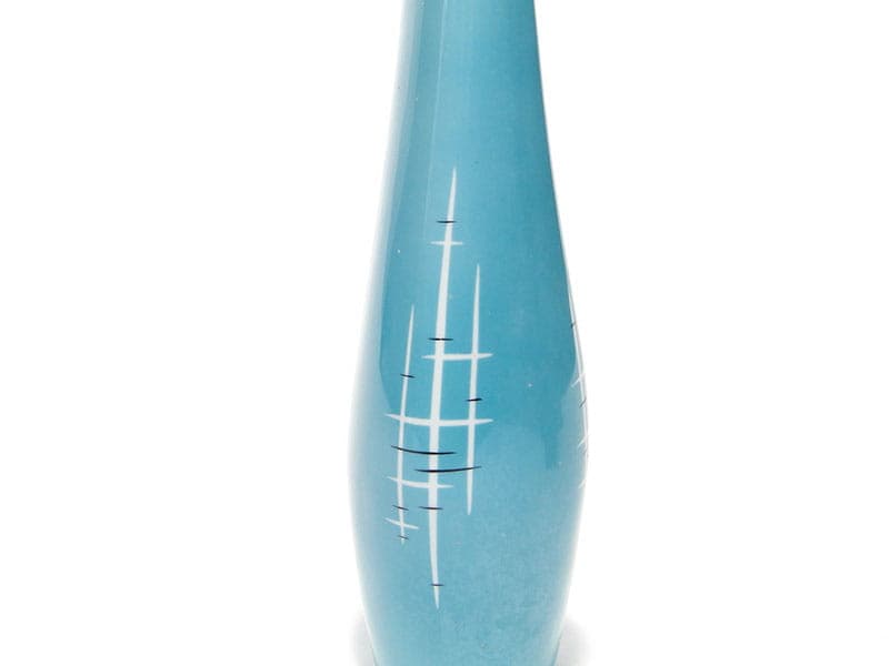 Wazon Wanda, porcelana niebieski biały, Ćmielów, Polska, lata 50. - 356459