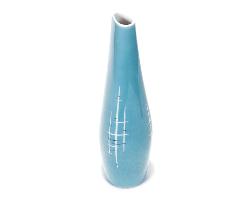 Wazon Wanda, porcelana niebieski biały, Ćmielów, Polska, lata 50. - 356457