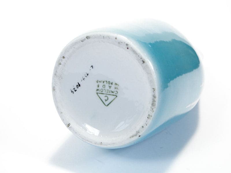 Wazon Wanda, porcelana niebieski biały, Ćmielów, Polska, lata 50. - 356461