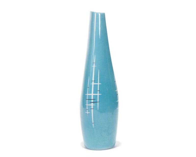 Wazon Wanda, porcelana niebieski biały, Ćmielów, Polska, lata 50. - 356455