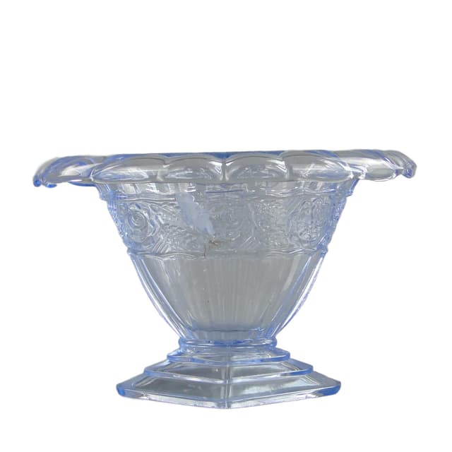 Wazon Art déco, szkło niebieskie, Polska, lata 30. - WYMIARY