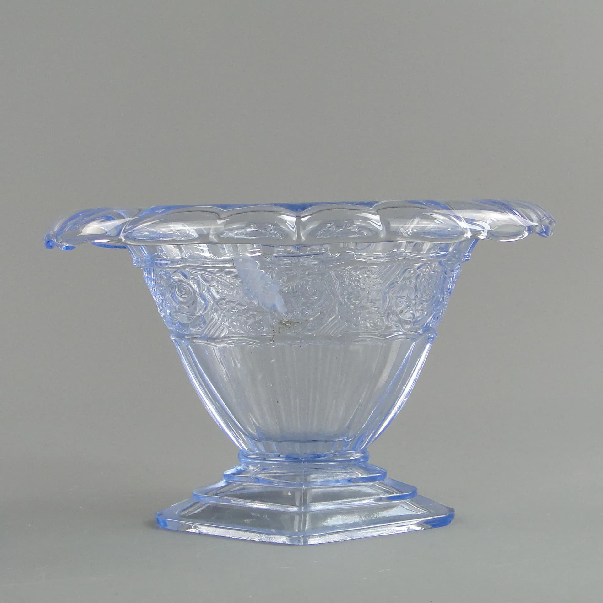 Wazon Art déco, szkło niebieskie, Polska, lata 30. - 26225