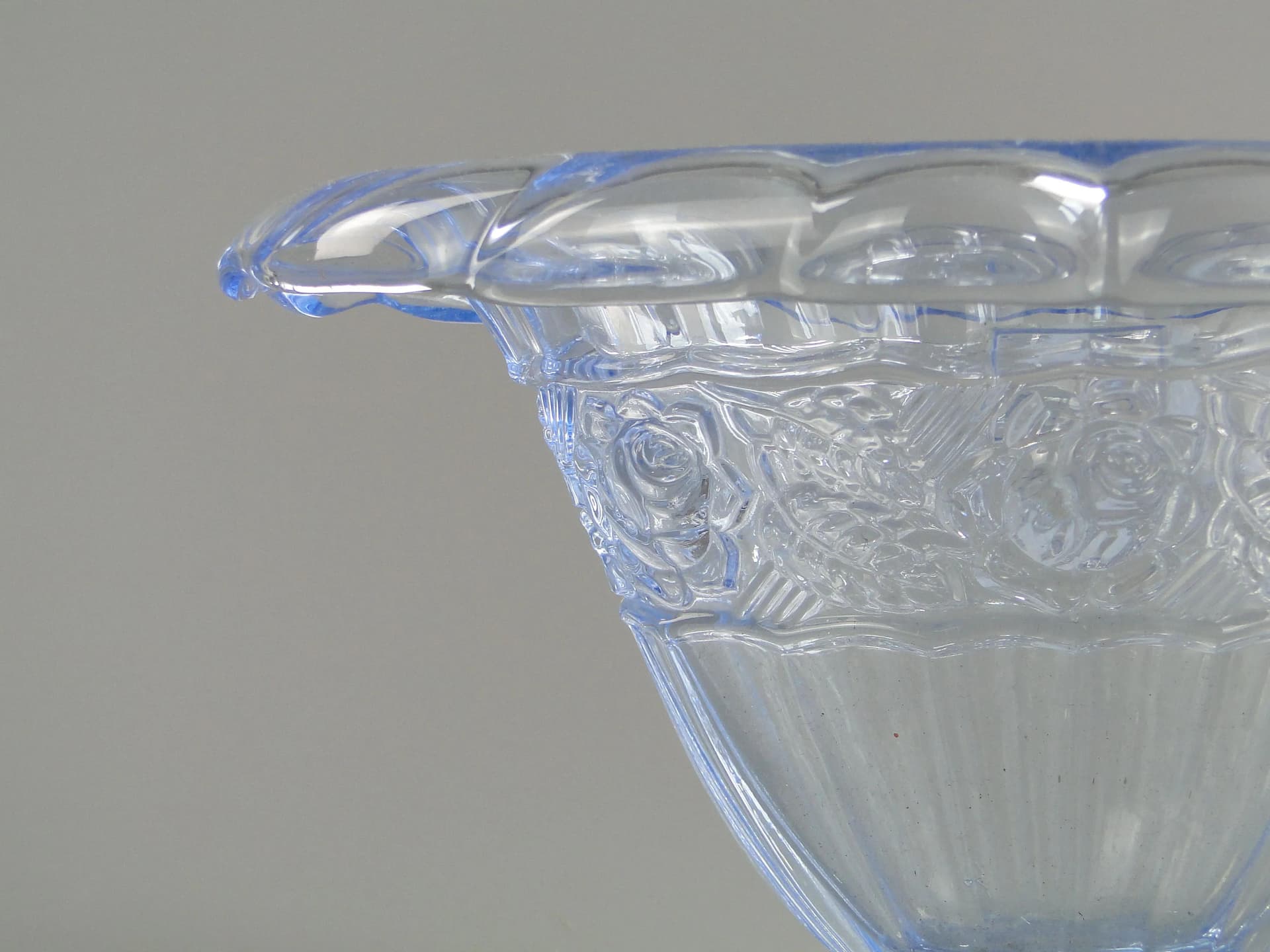 Wazon Art déco, szkło niebieskie, Polska, lata 30. - 26229