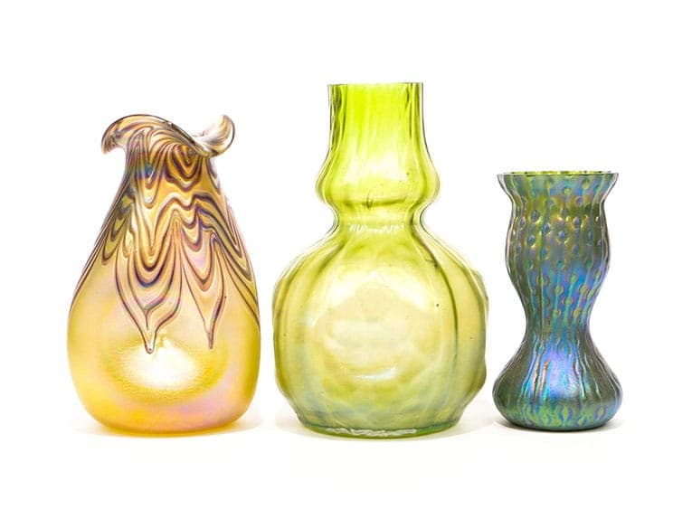 Wazon Rusticana, szkło zielono-żółte, Loetz, Czechy, XIX wiek - 356497