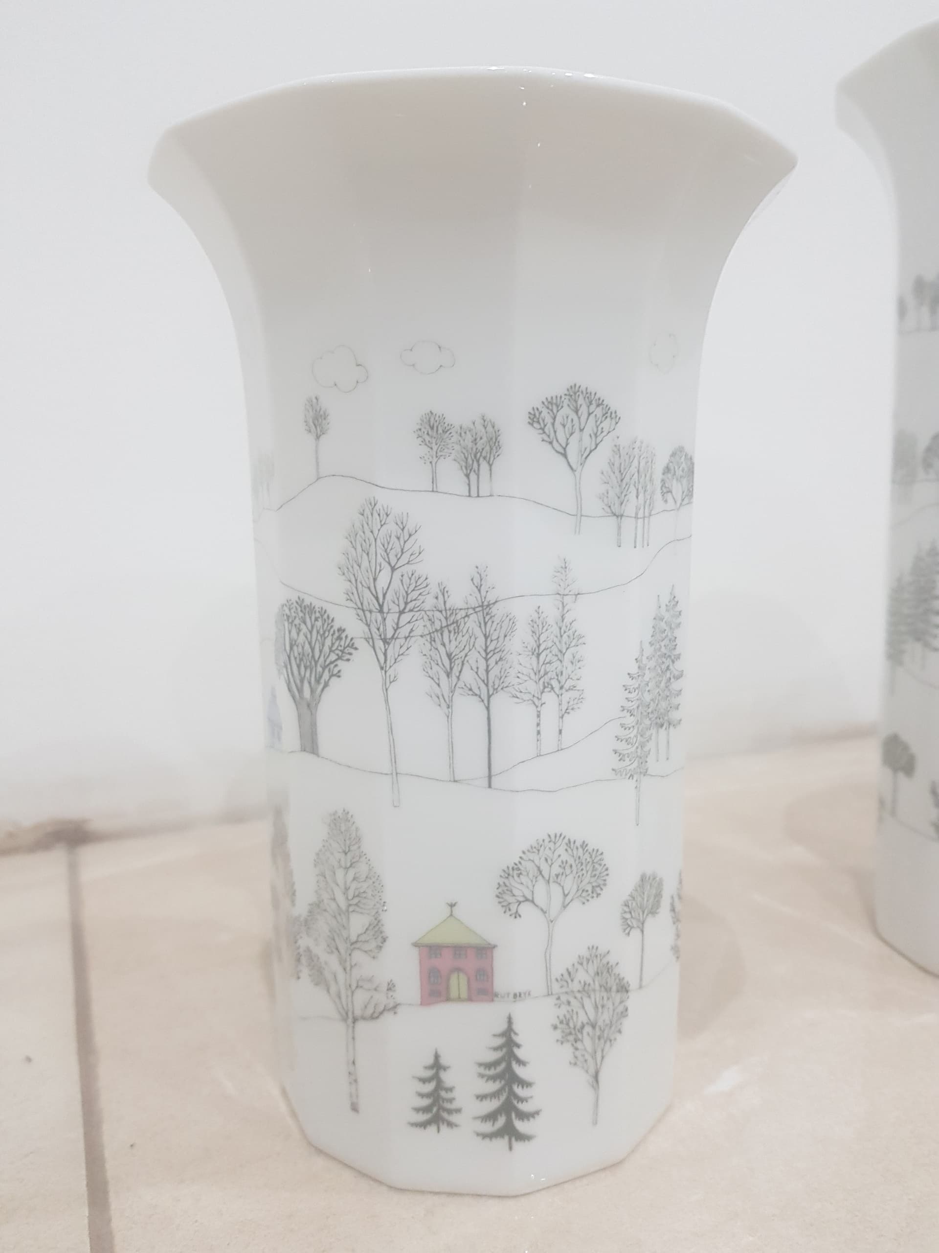 Zestaw trzech wazonów, porcelana biała, proj. T. Wirkkala, Rosenthal, Niemcy, lata 80. - 356586