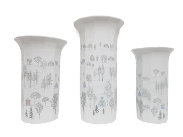 Zestaw trzech wazonów, porcelana biała, proj. T. Wirkkala, Rosenthal, Niemcy, lata 80. - WYMIARY
