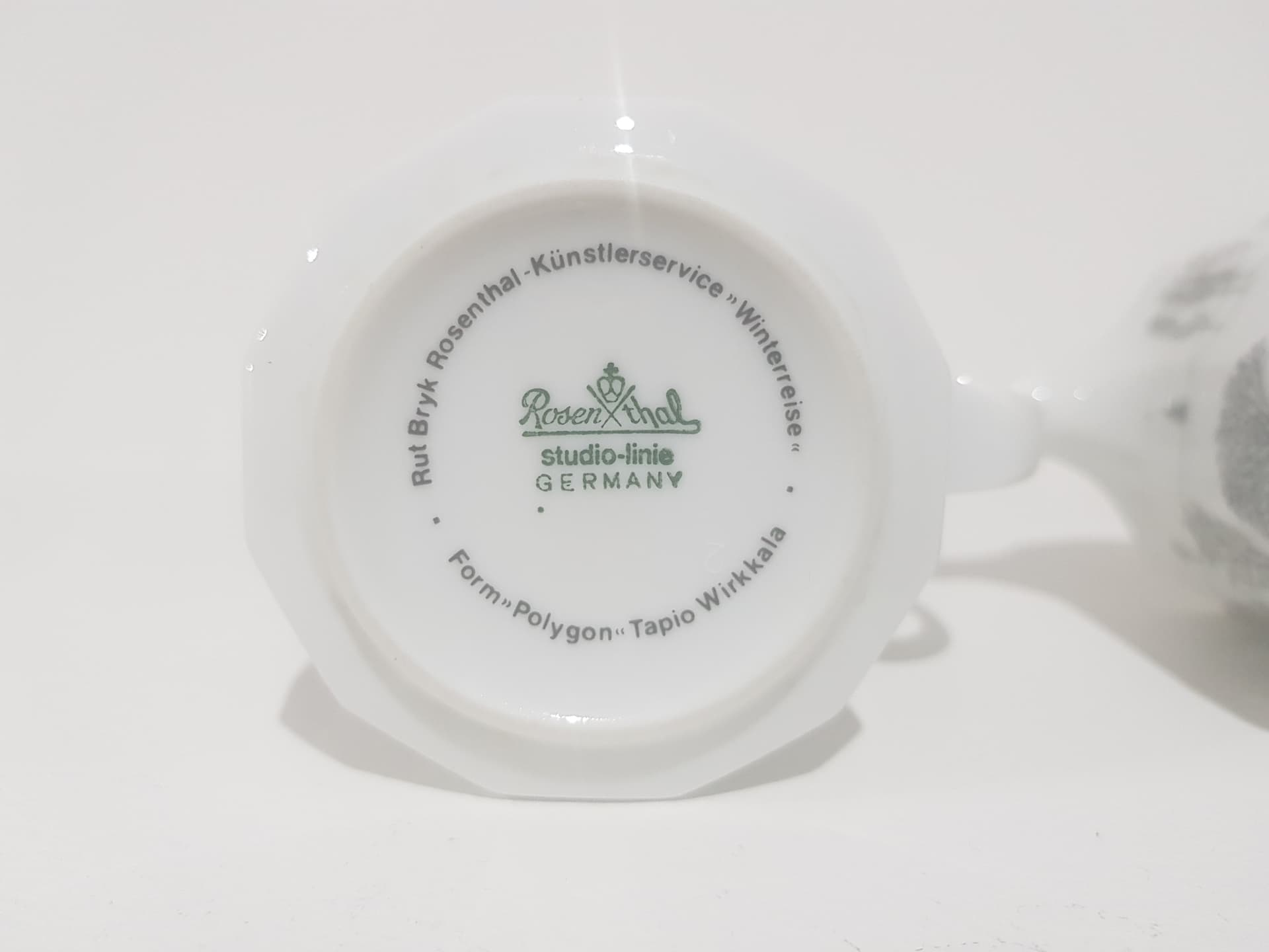 Para mleczników Winterreise, porcelana biała, proj. T. Wirkkala, Rosenthal, Niemcy, lata 80. - 356609