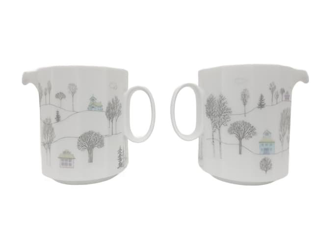 Para mleczników Winterreise, porcelana biała, proj. T. Wirkkala, Rosenthal, Niemcy, lata 80. - WYMIARY