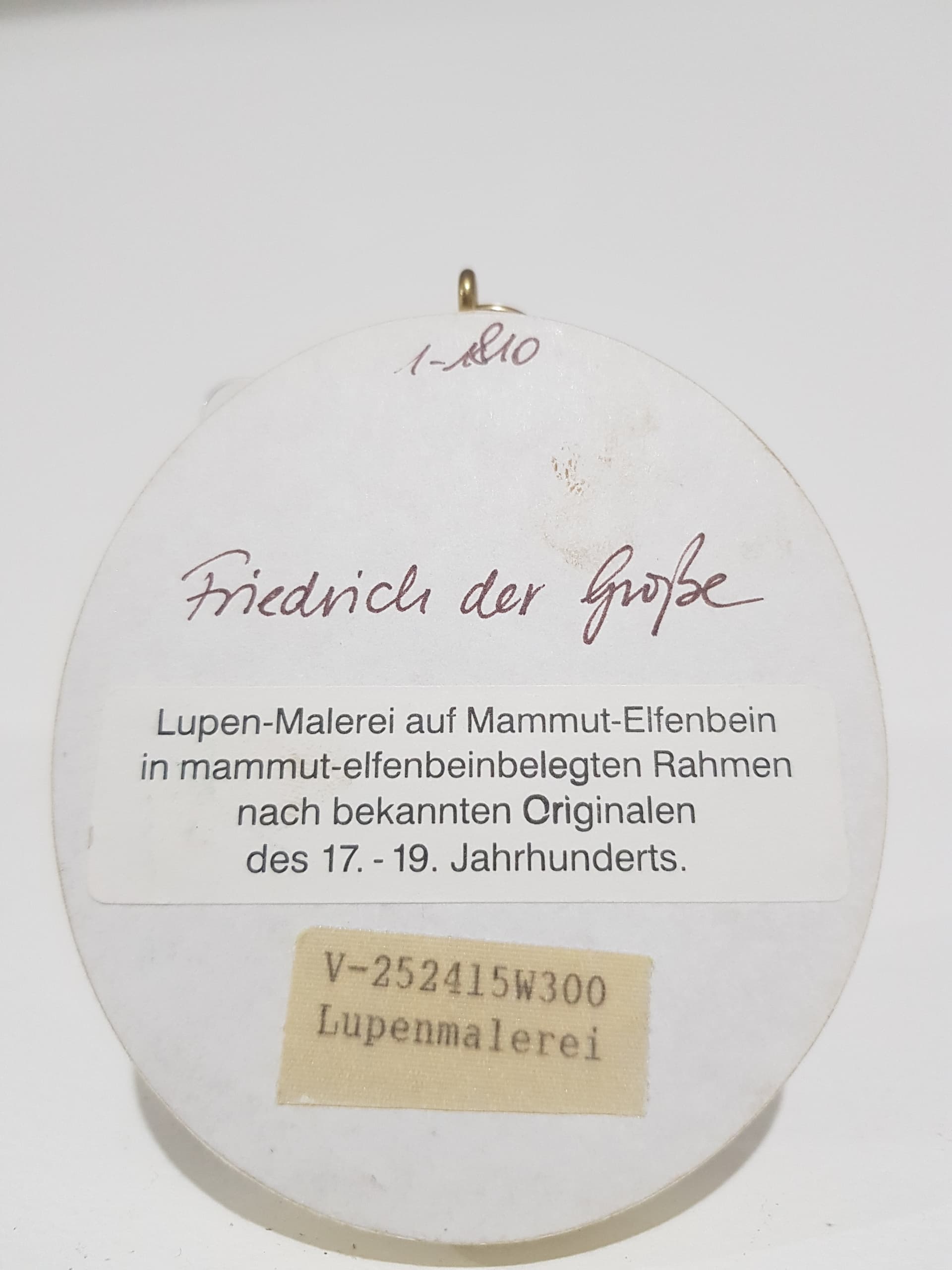 Portrait Miniature Friedrich der Große, white porcelain, gold brass, Germany, early 20th c. - 356860