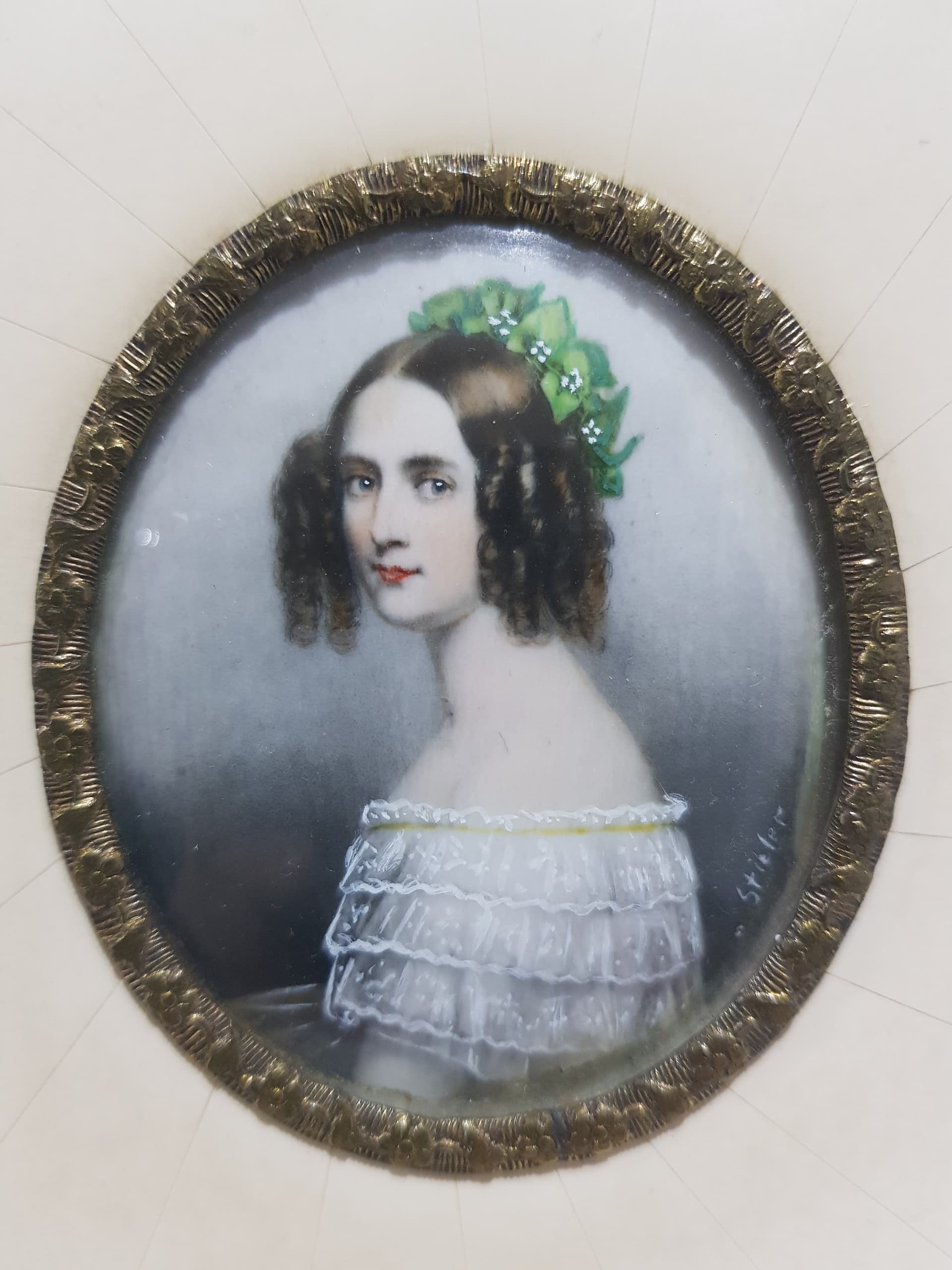Miniatura portretowa Alexandra von Bayern, kość, Niemcy, początek XX w. - 356862
