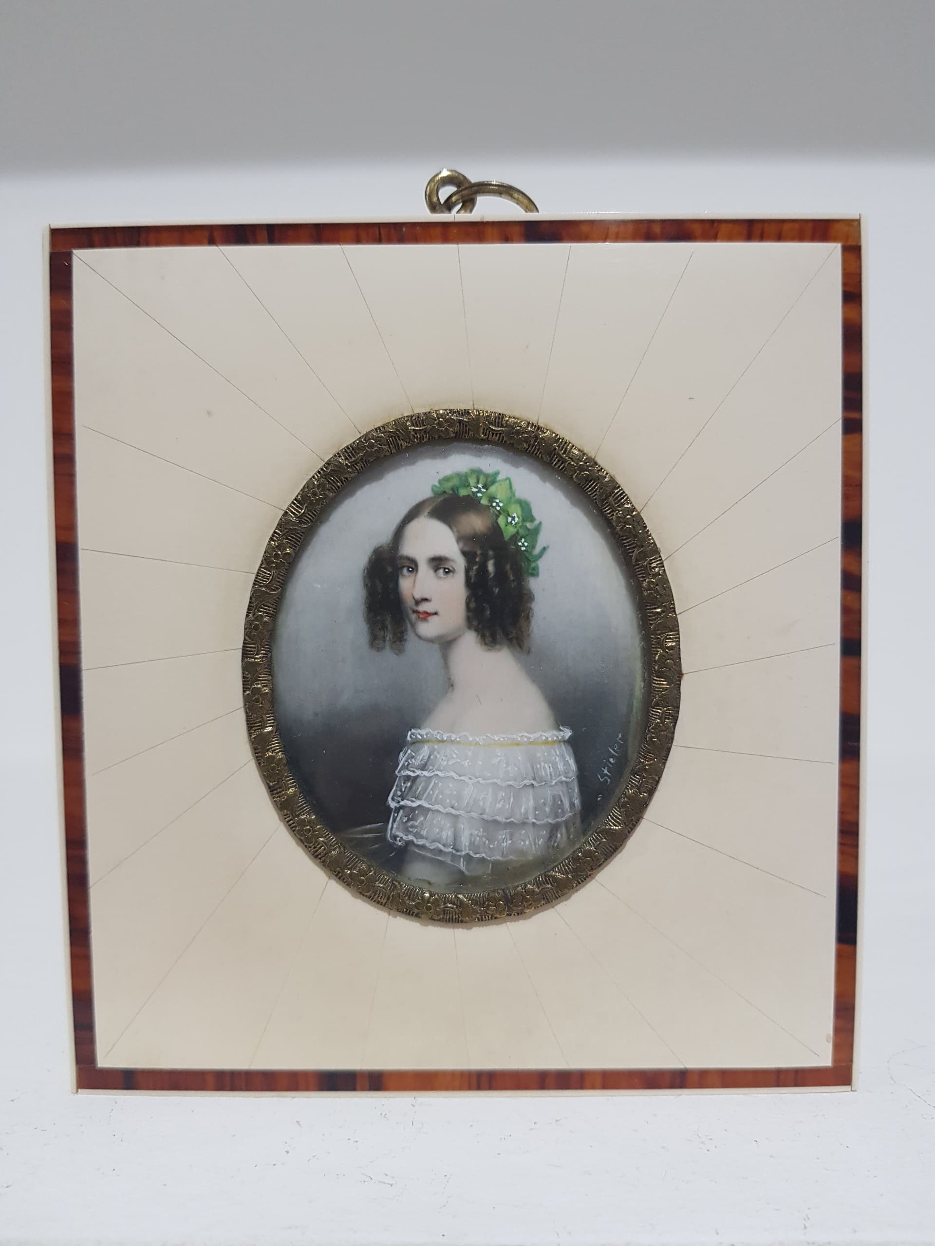 Miniatura portretowa Alexandra von Bayern, kość, Niemcy, początek XX w. - 356863