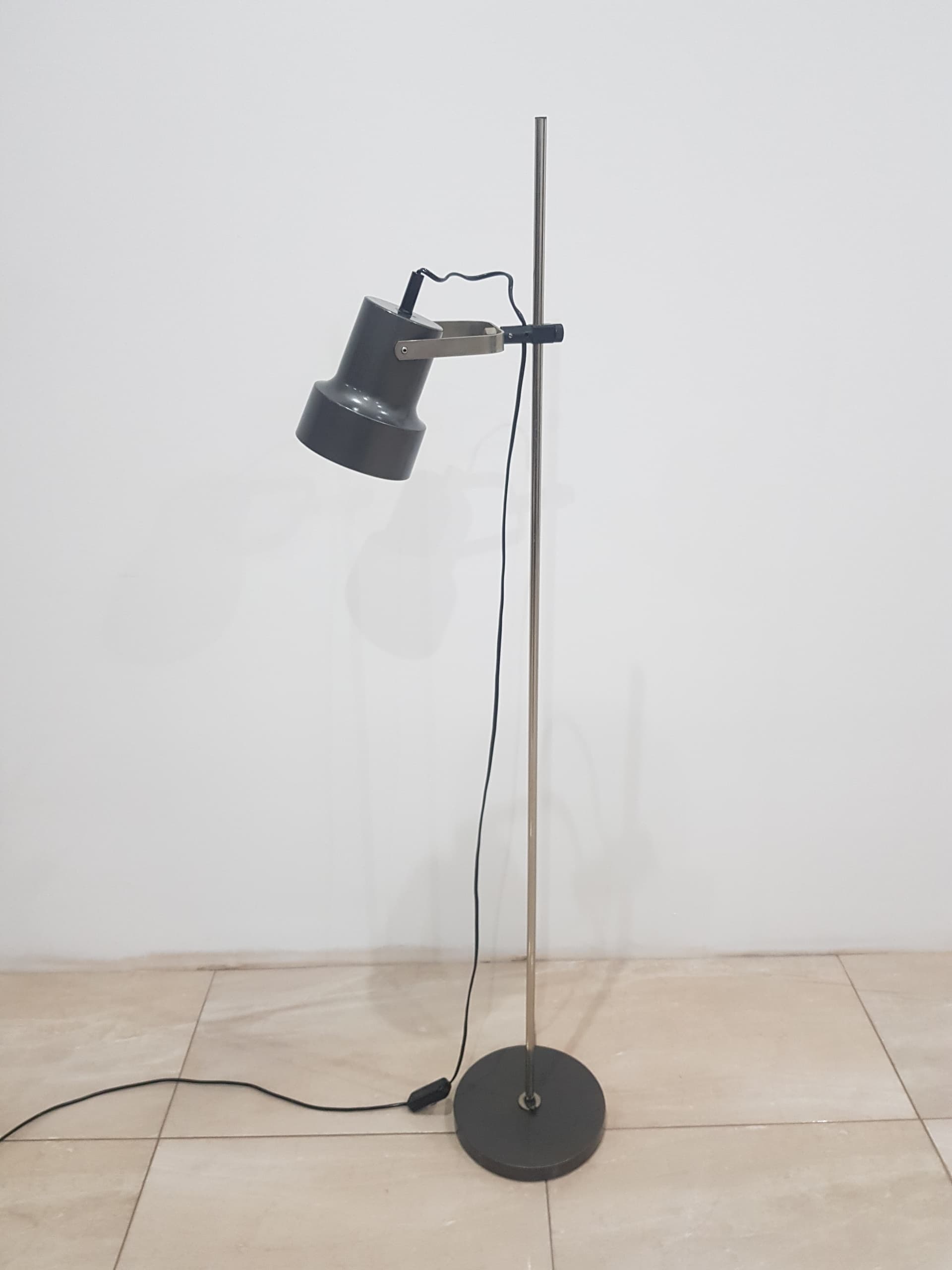 Floor lamp, graphite grey, metal, Germany, 1970s. - 356867