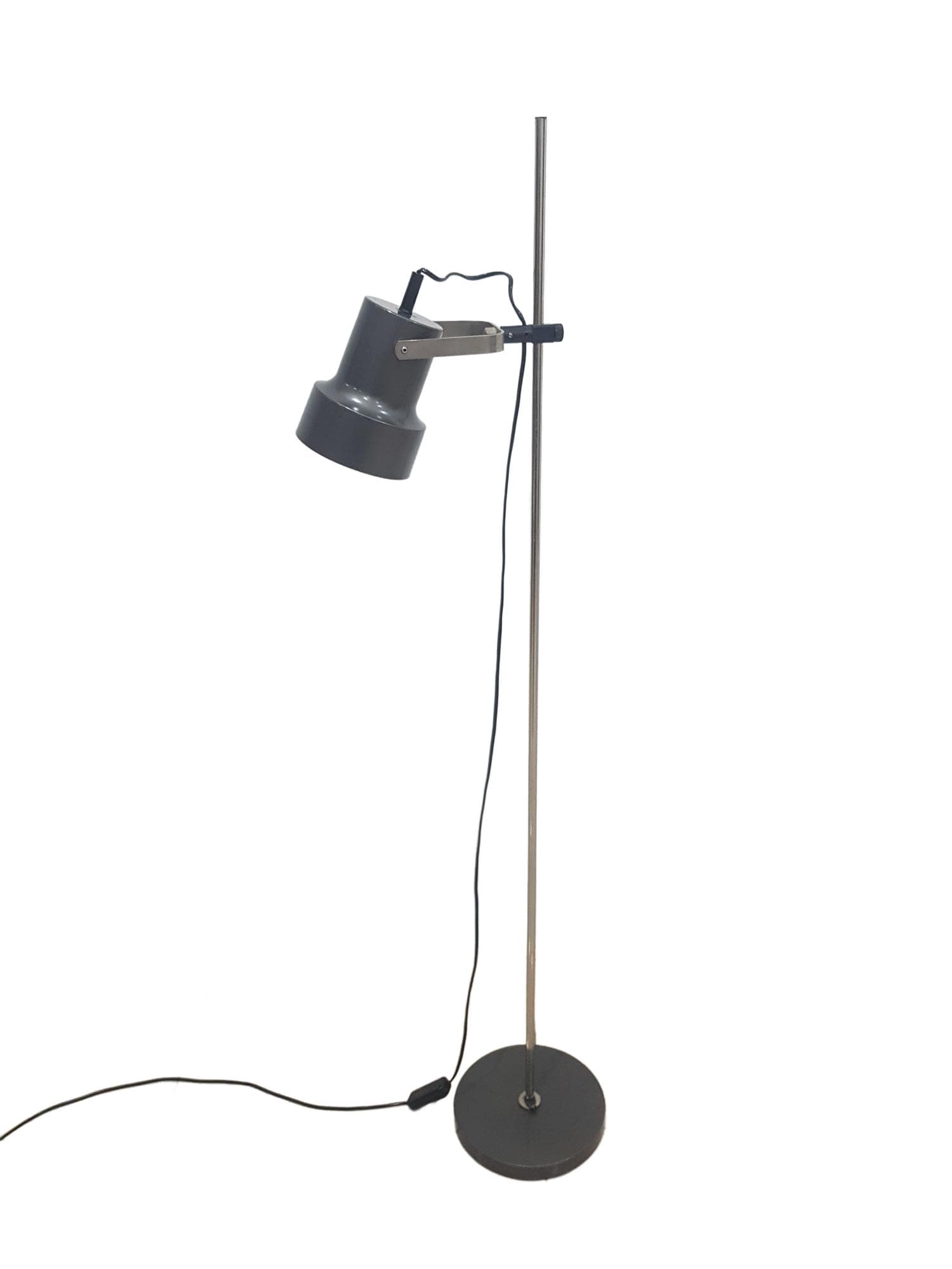 Floor lamp, graphite grey, metal, Germany, 1970s.