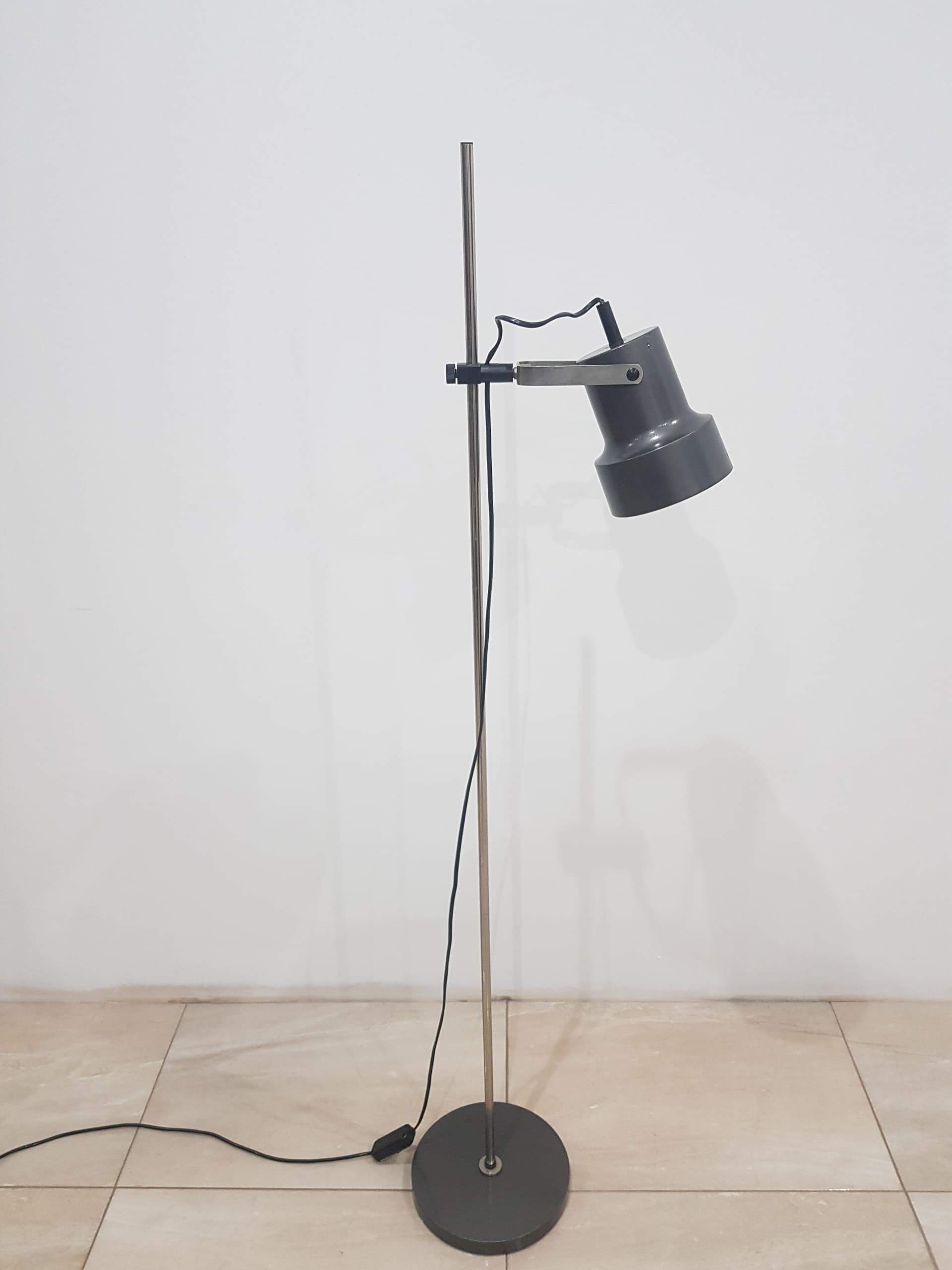 Floor lamp, graphite grey, metal, Germany, 1970s. - 356869
