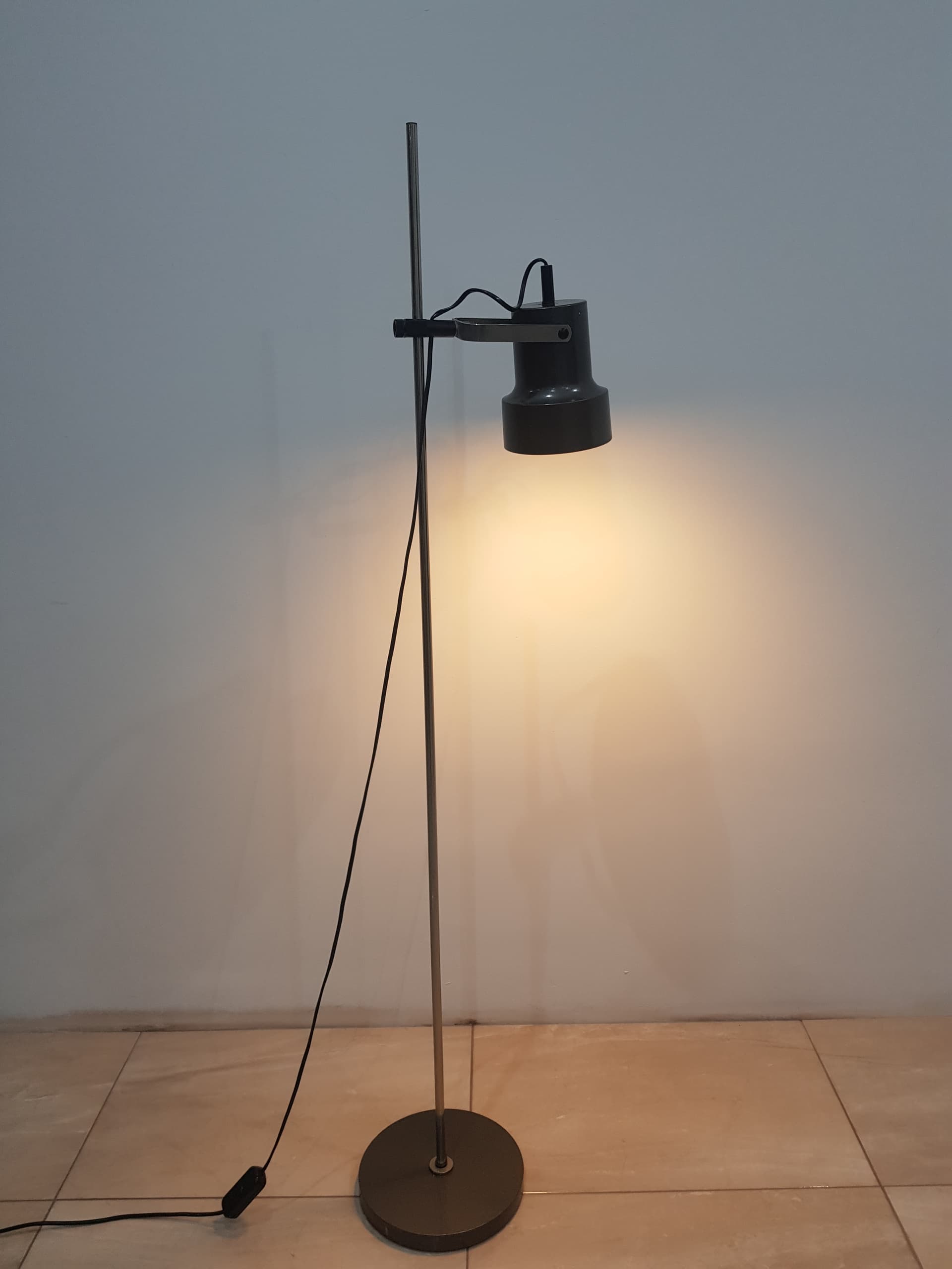 Floor lamp, graphite grey, metal, Germany, 1970s. - 356876