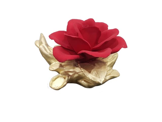 Figurine Rose Capodimonte, red gold, porcelain, Napoleon, Italy, 1970s - DIMENSION