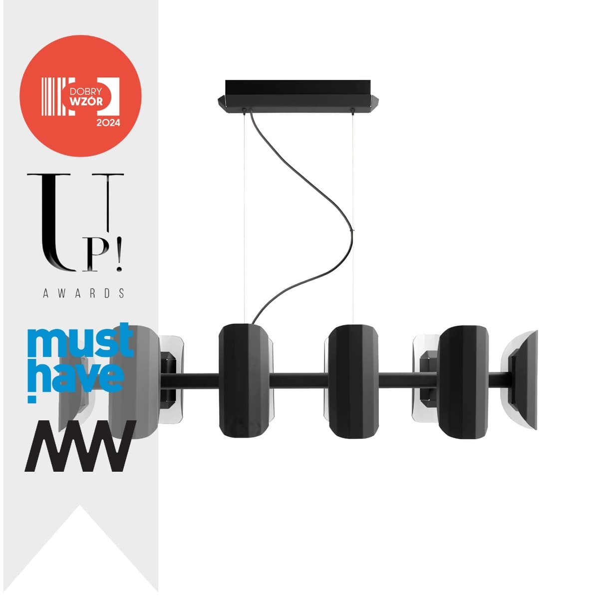 Żyrandol APOLIN czarny i biały, Kaspa x Grynasz Studio - 2905