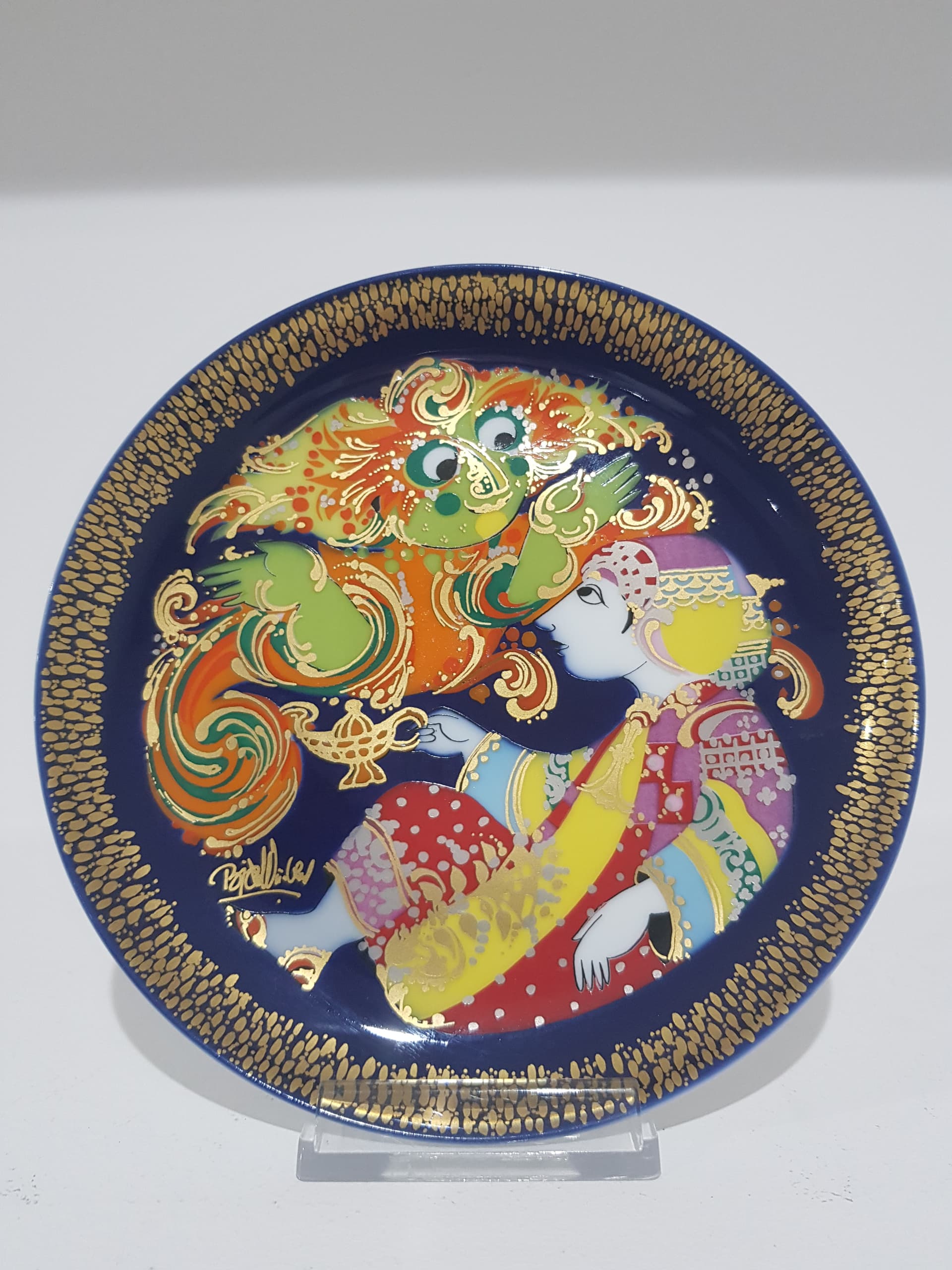 Talerz Aladyn, 16,5 cm, porcelana, proj. B. Wiinblad, Rosenthal, Niemcy, lata 80. - 357014