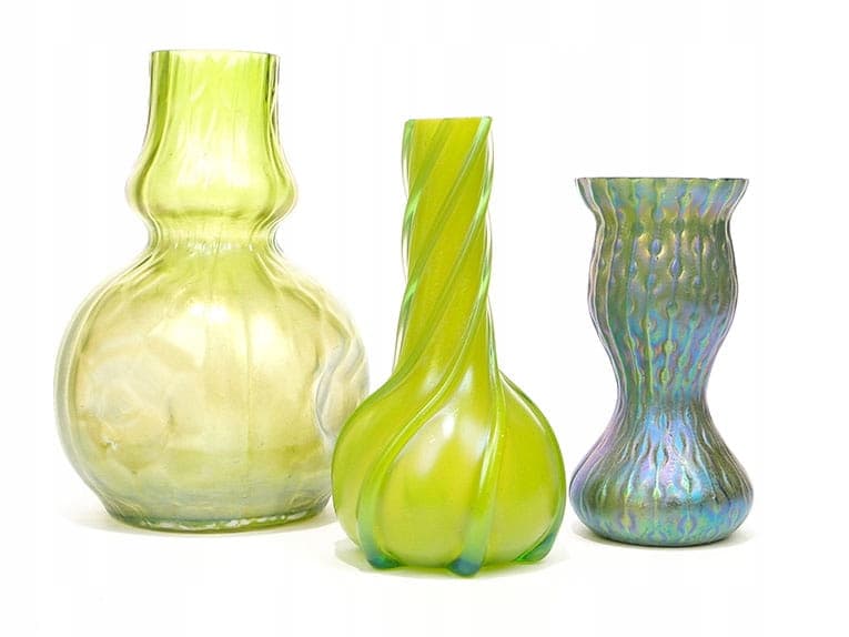Wazon Ciselé, szkło zielony, Loetz, Czechy, XIX w. - 357057