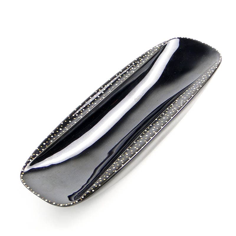 Tray Droga Mleczna, black white porcelainite, by B. Fribes, Tułowice, Poland, 1960s. - 357124