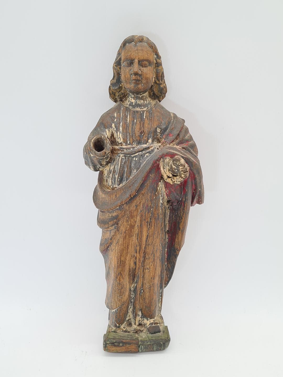 Figura Salvator Mundi, brązowy, drewno, XVIII w. - 357131