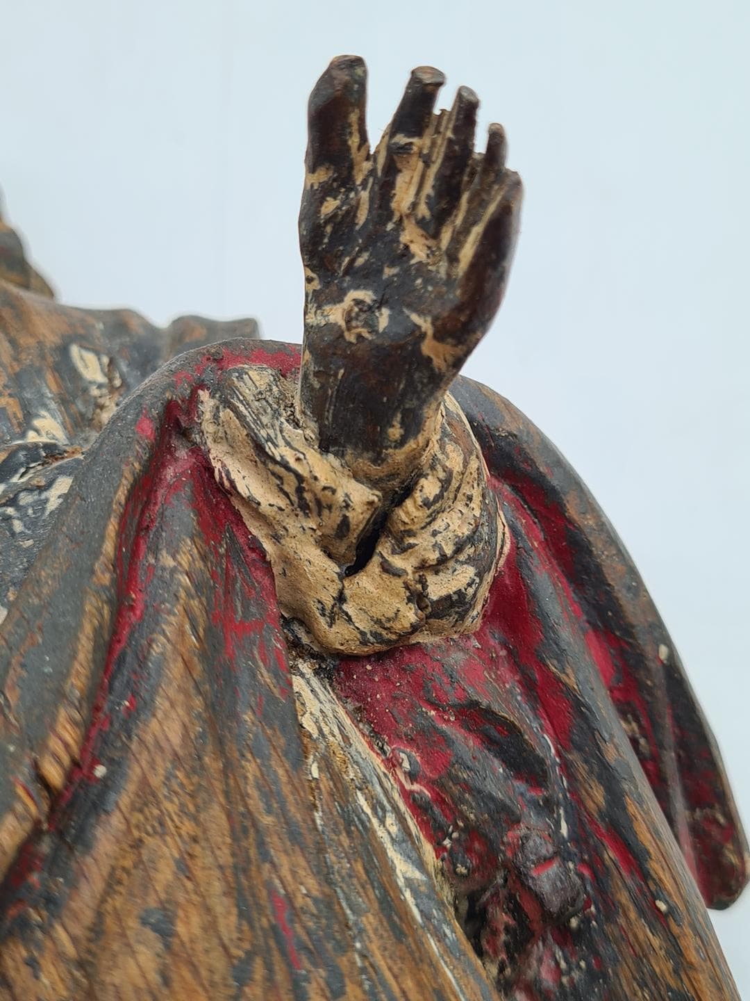 Figura Salvator Mundi, brązowy, drewno, XVIII w. - 357141
