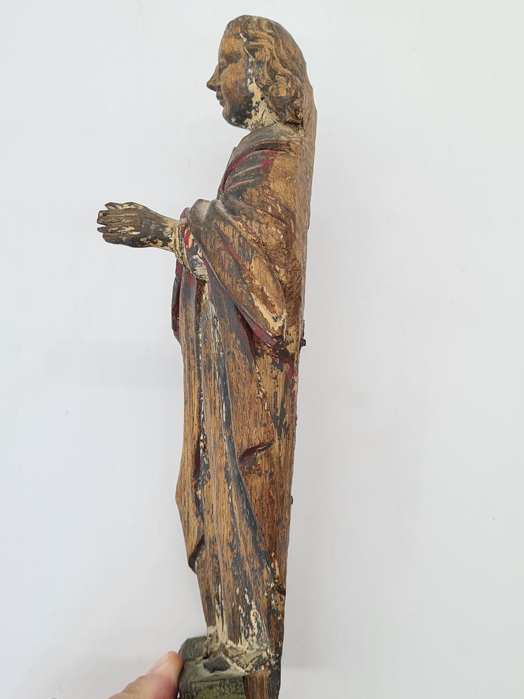 Figura Salvator Mundi, brązowy, drewno, XVIII w. - 357129