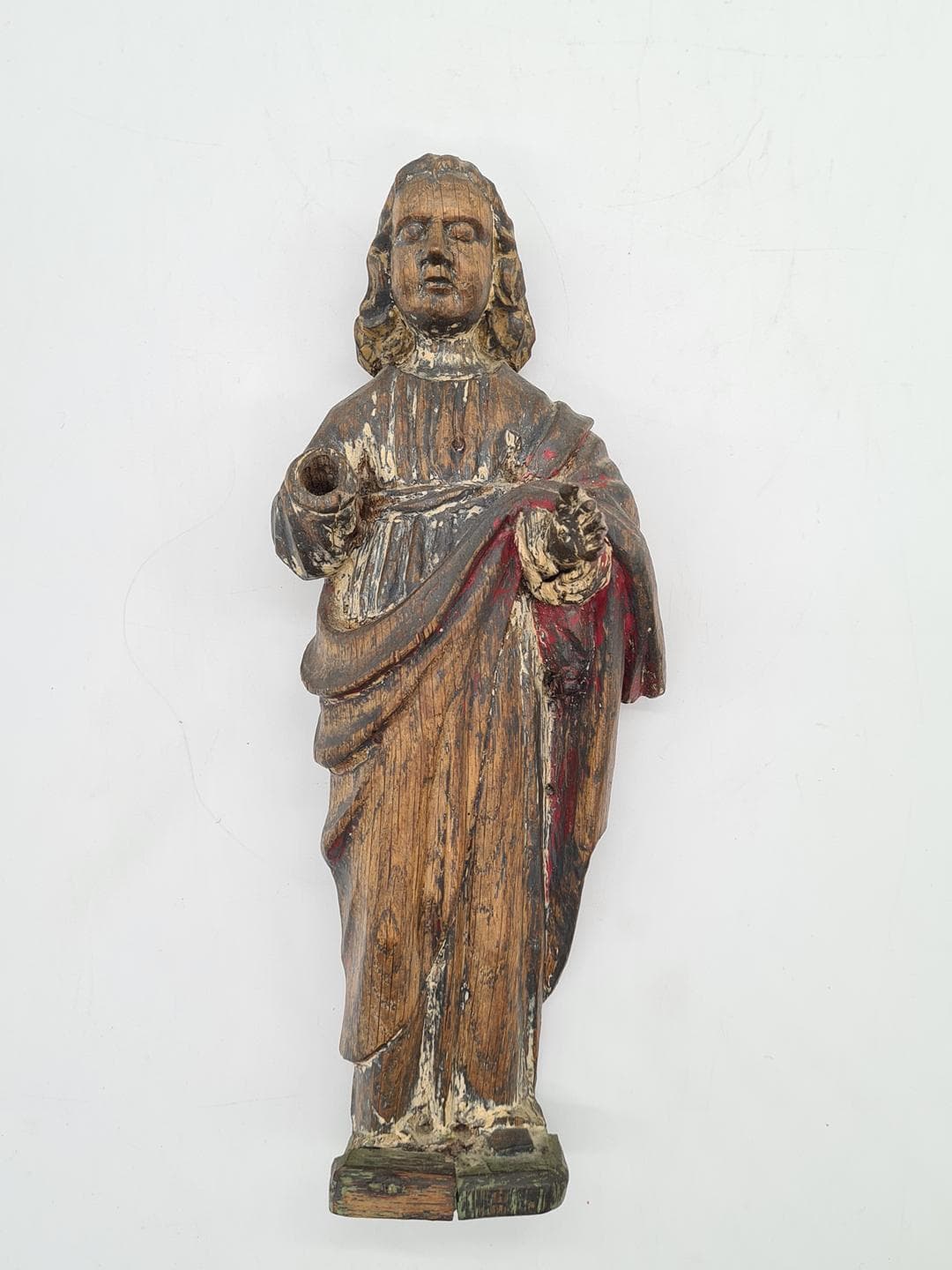 Figura Salvator Mundi, brązowy, drewno, XVIII w. - 357137
