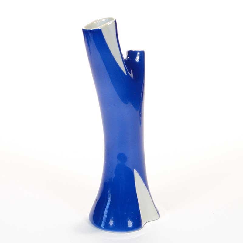 Wazon Aorta, niebieski biały, porcelana, Karolina, Polska, lata 50. - 357180