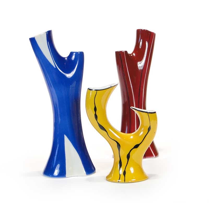 Wazon Aorta, niebieski biały, porcelana, Karolina, Polska, lata 50. - 357179
