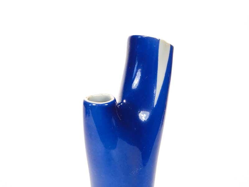 Wazon Aorta, niebieski biały, porcelana, Karolina, Polska, lata 50. - 357183