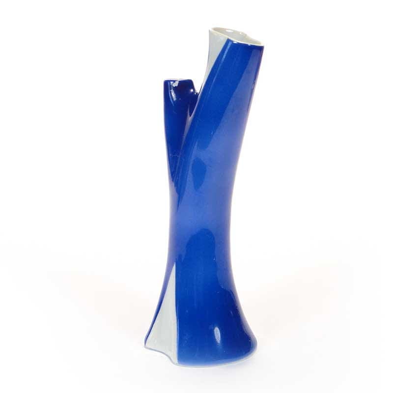 Wazon Aorta, niebieski biały, porcelana, Karolina, Polska, lata 50. - 357181