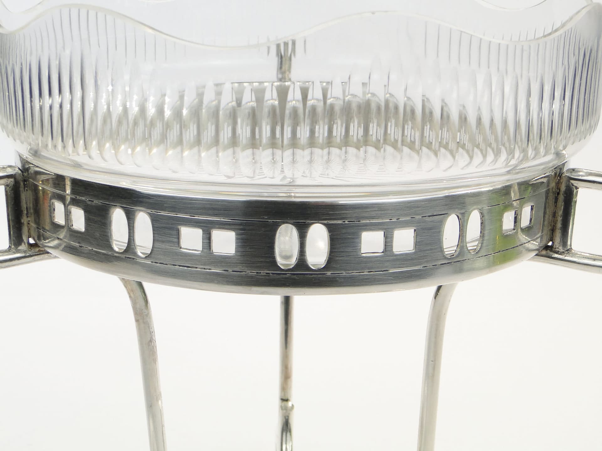 Centerpiece Art Deco, transparent crystal, silver brass, Sandrik, Slovakia, 1920s - 357277