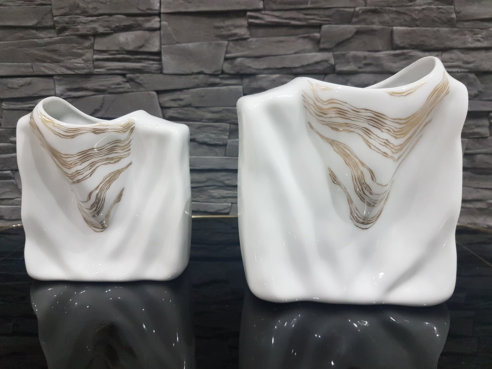 Zestaw dwóch wazonów, biały, porcelana, Eschenbach, Niemcy, lata 70. - 357284