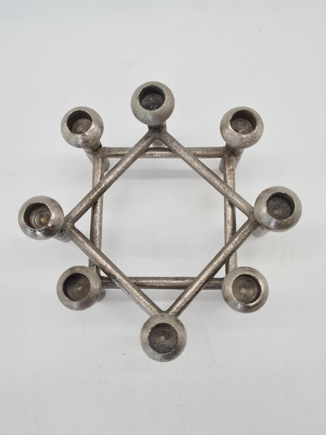 Set of Two Modular Candle Holders, Silver Aluminum, Germany, 1970s - 357324
