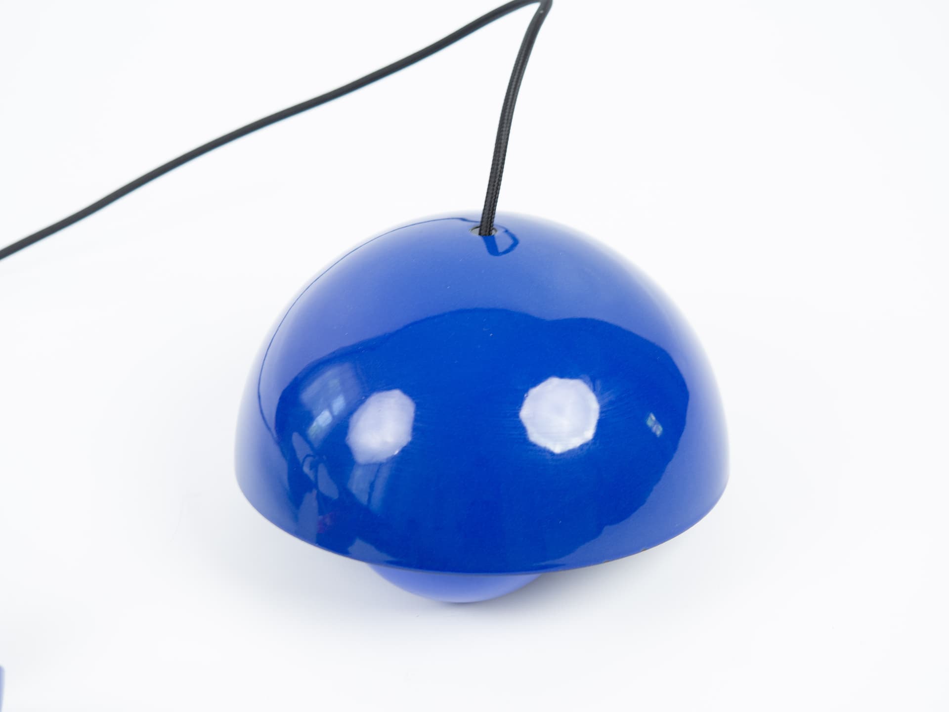 Pair of pendant lamps Flowerpot, blue enamel, by V. Panton, Louis Poulsen, Denmark, 1960s. - 357958