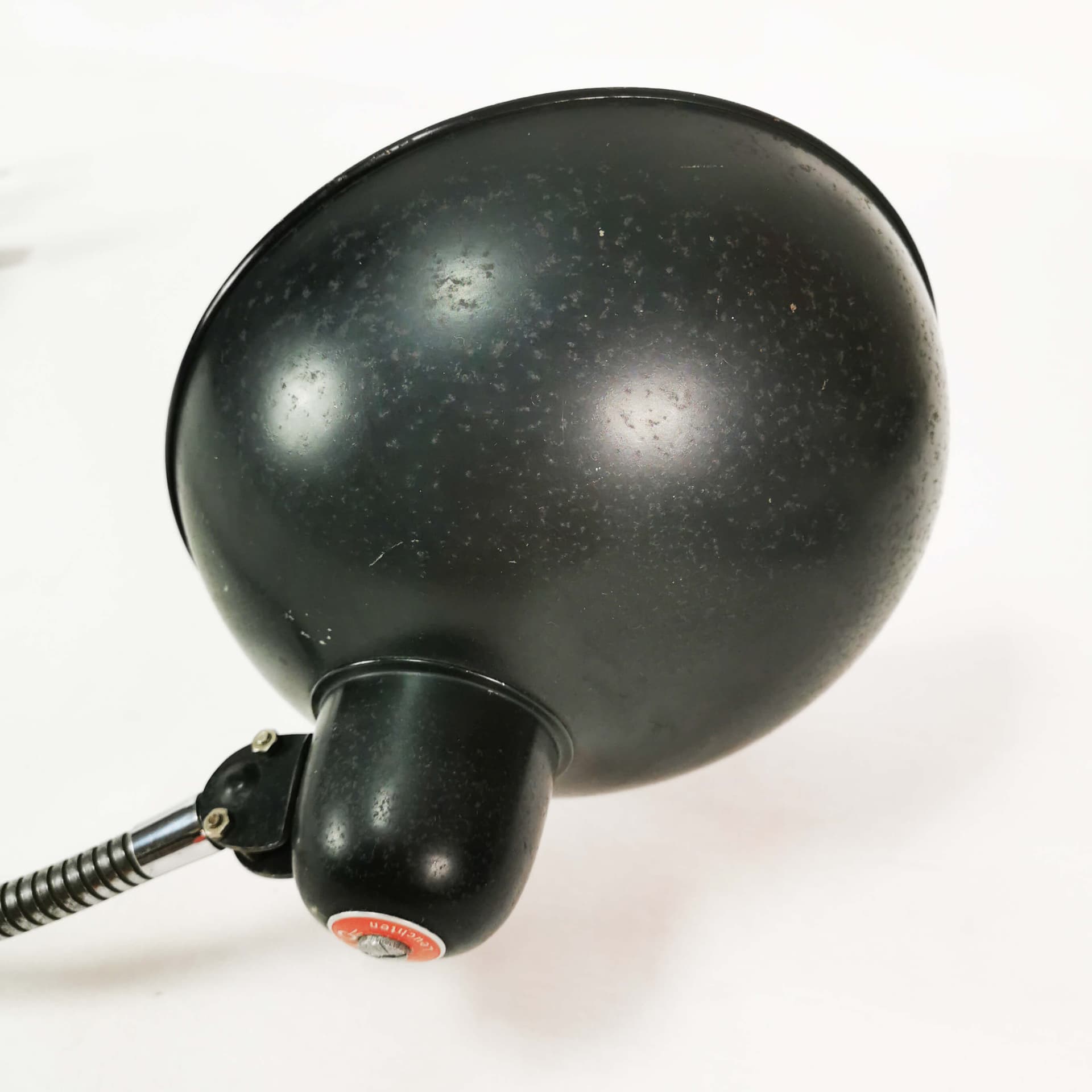 Lampa biurkowa Bauhaus, metal czarny, chrom srebrny, Helo, Niemcy, lata 50. - 357969