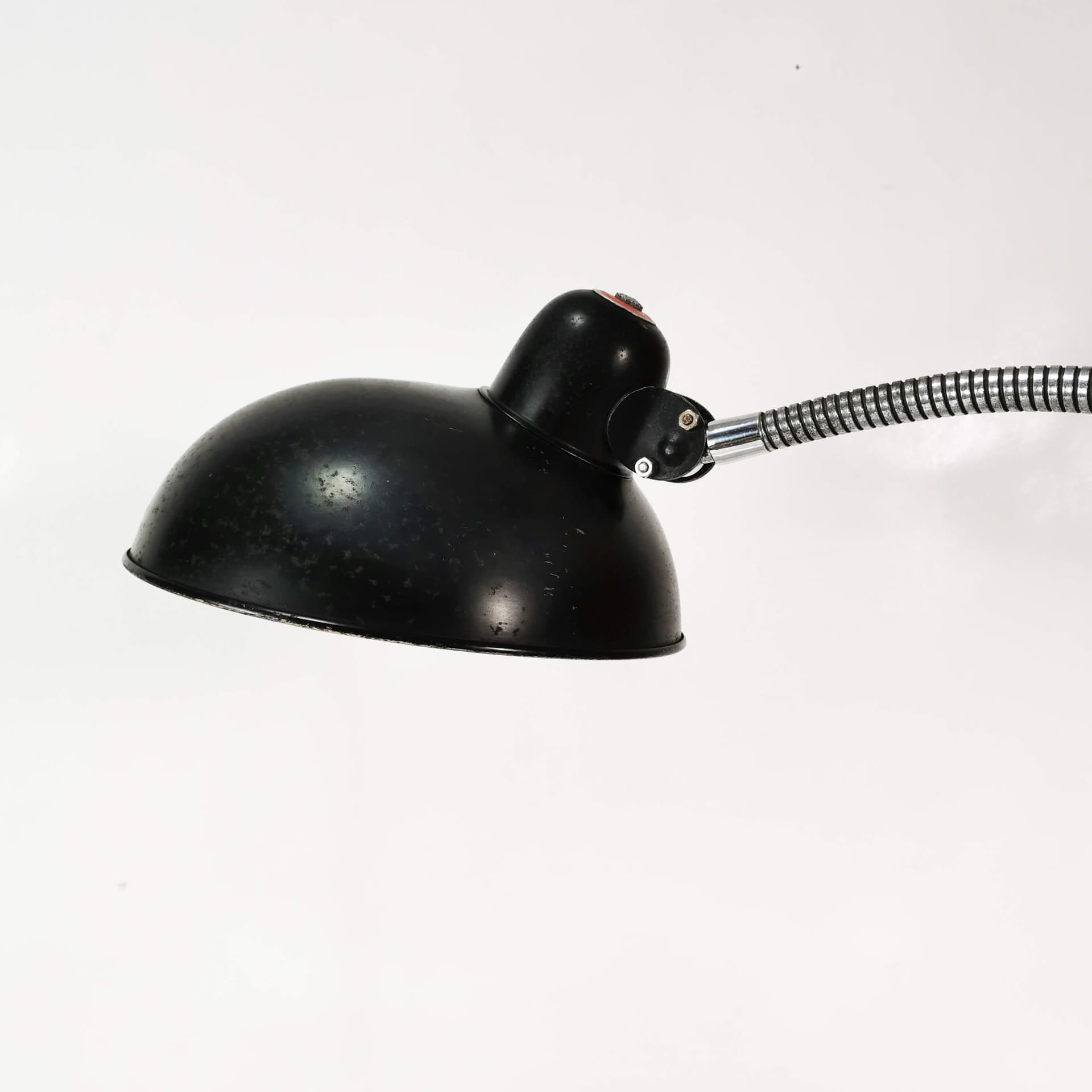 Lampa biurkowa Bauhaus, metal czarny, chrom srebrny, Helo, Niemcy, lata 50. - 357963