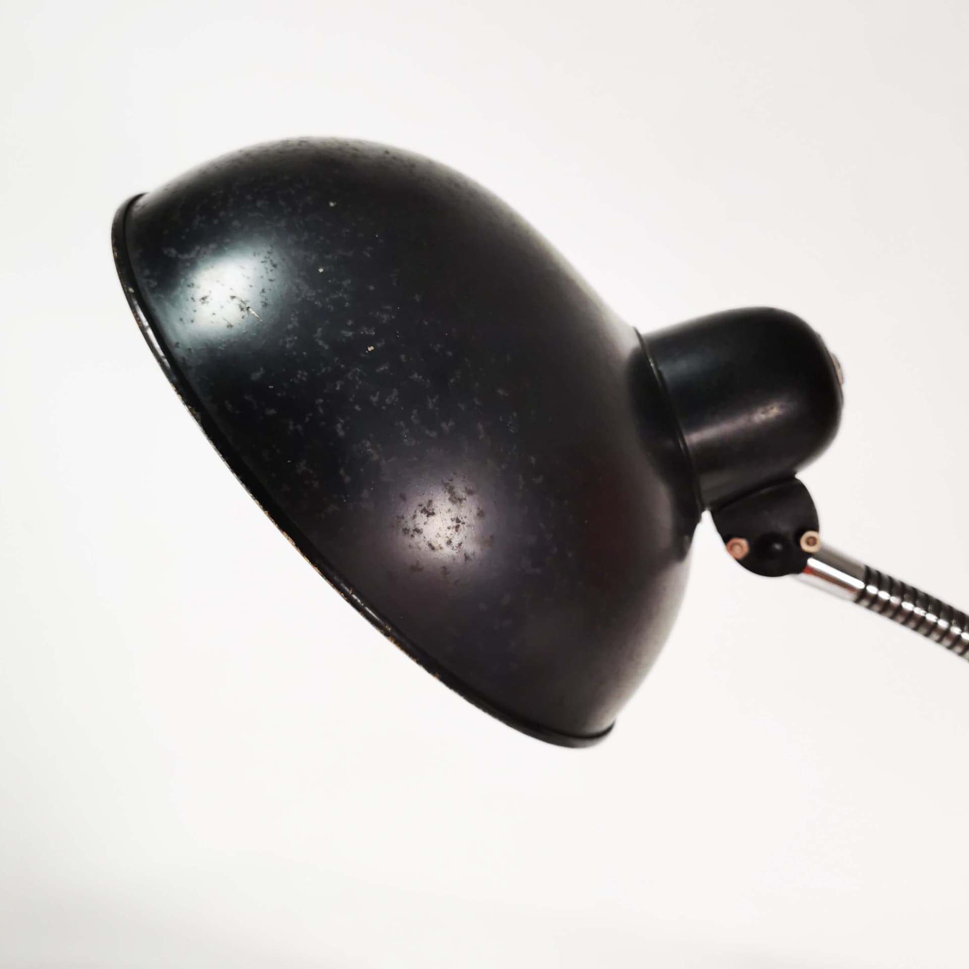 Lampa biurkowa Bauhaus, metal czarny, chrom srebrny, Helo, Niemcy, lata 50. - 357964