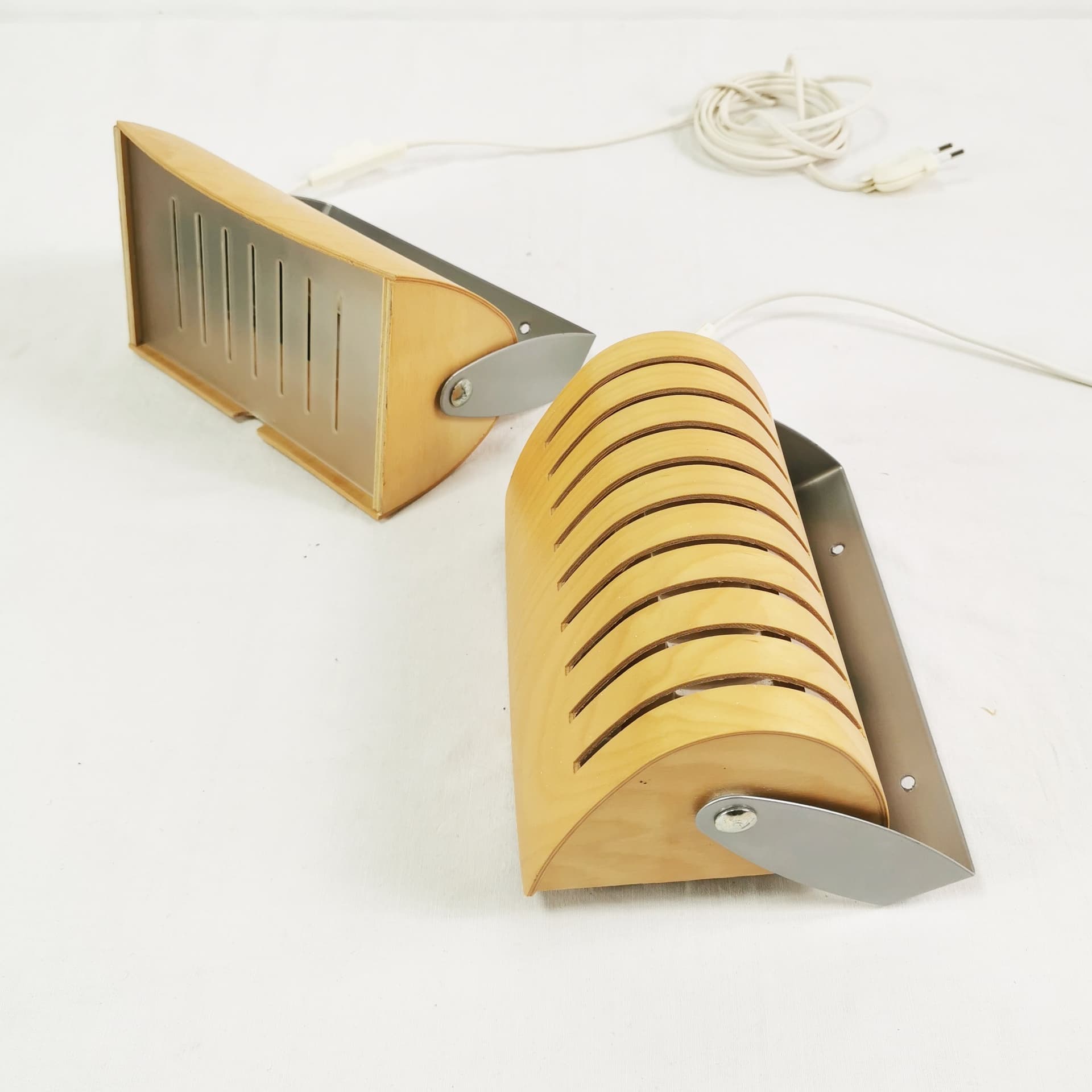 Para kinkietów Strimma, brązowy, drewno, metal szary, Ikea, Szwecja, lata 80. - 357981